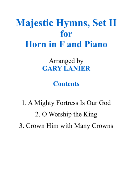 MAJESTIC HYMNS, SET II (Duets for Horn in F & Piano) image number null
