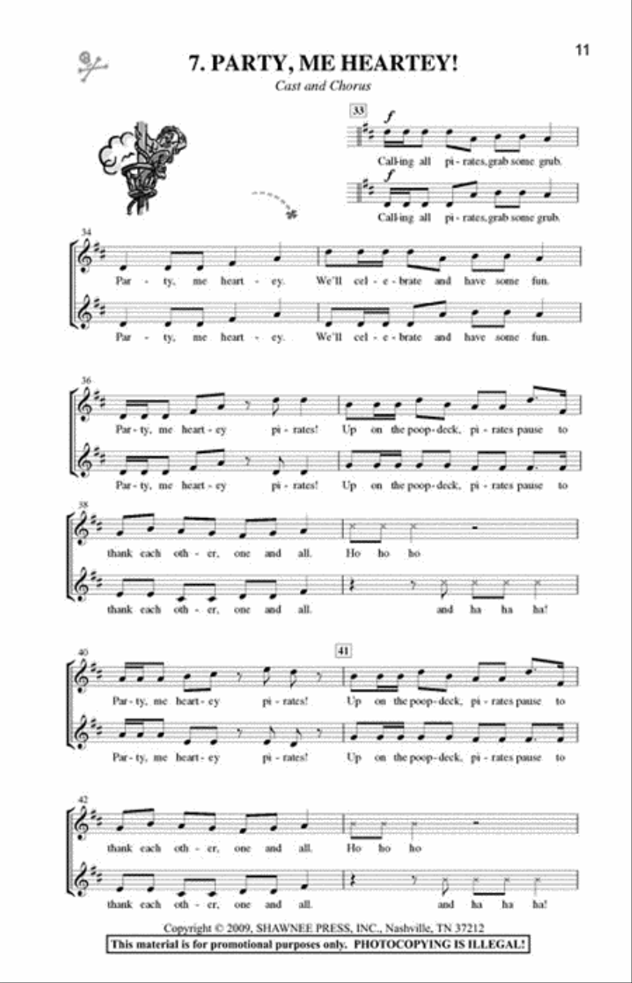 How to Be a Pirate in Seven Easy Songs Choir scores gallery preview page 8