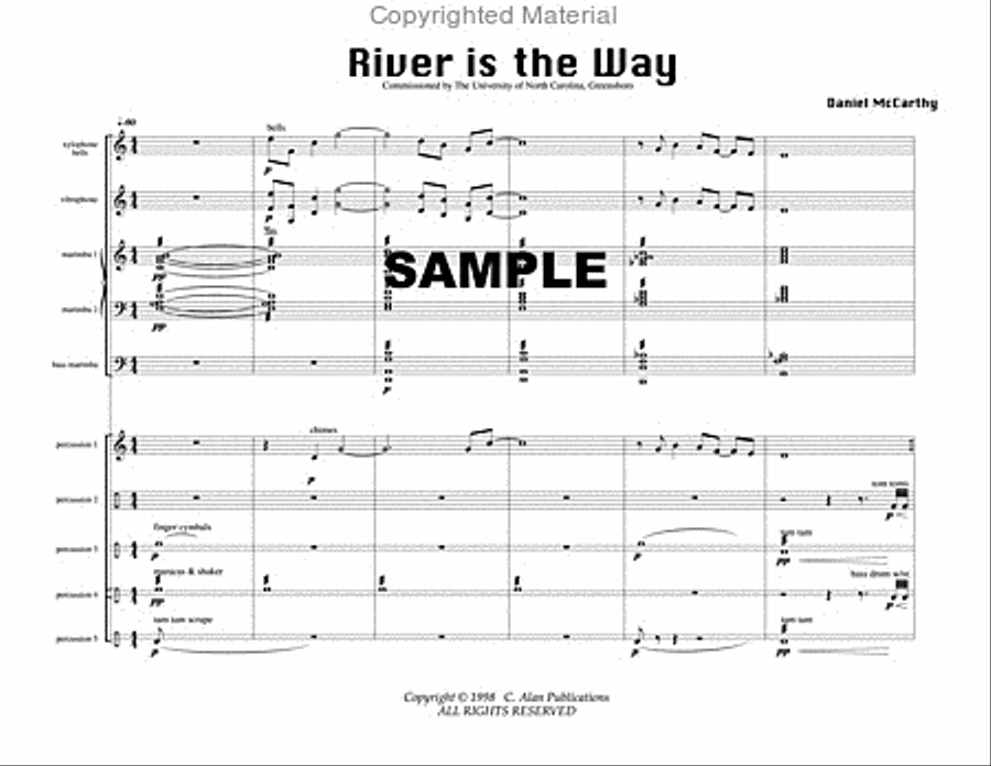 River is the Way (score only) Percussion Ensemble scores gallery preview page 2