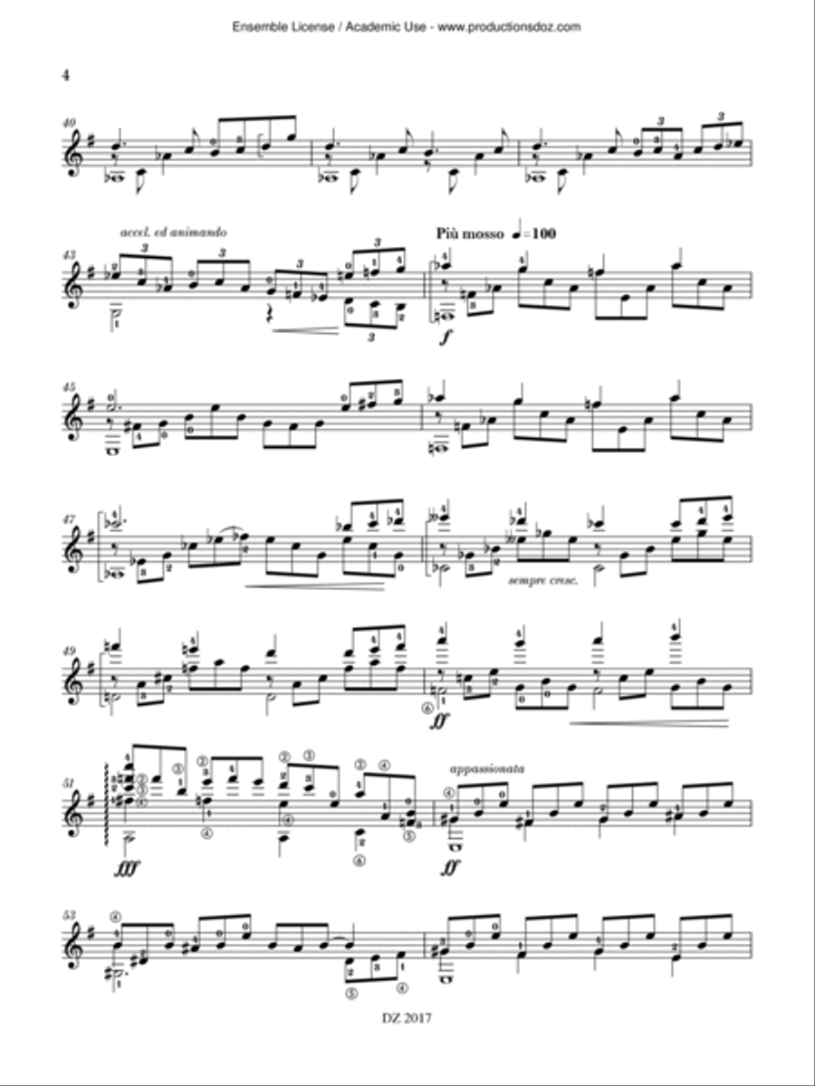 Par vents et marées Classical Guitar scores gallery preview page 4