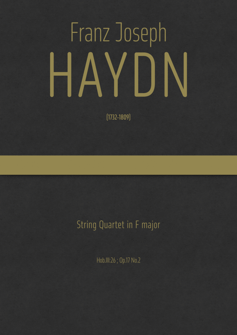 Haydn - String Quartet in F major, Hob.III:26 ; Op.17 No.2 String Quartet scores gallery preview page 1