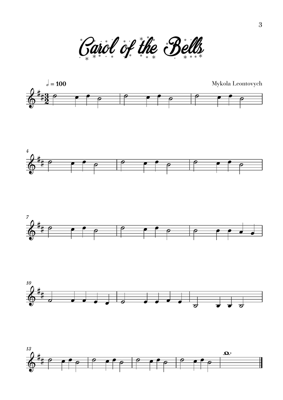 10 Easy Christmas Carols for Clarinet in Bb Beginners (Music for Children) B-Flat Clarinet scores gallery preview page 5