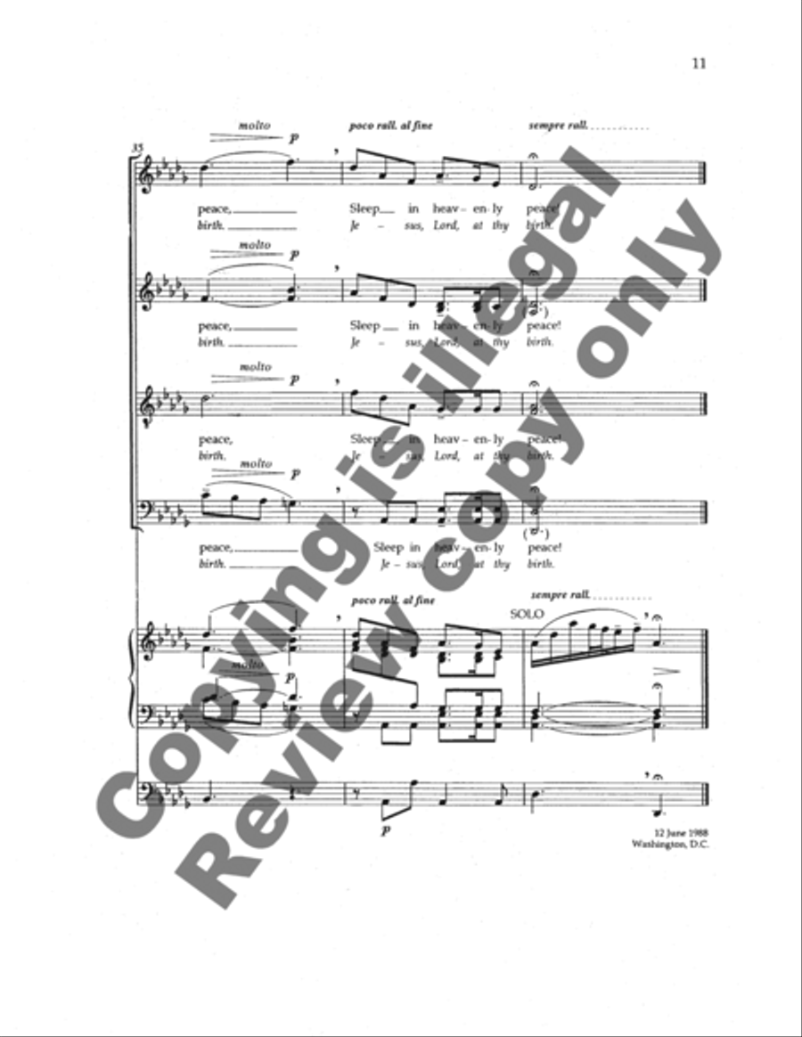 Silent Night (Stille Nacht/Noche de Paz) 4-Part scores gallery preview page 19