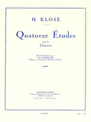 Book cover for Fourteen Studies (clarinet)