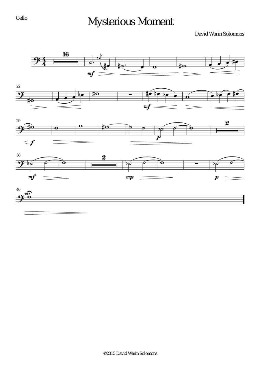 Mysterious Moment for flute and string trio Small Ensemble scores gallery preview page 4