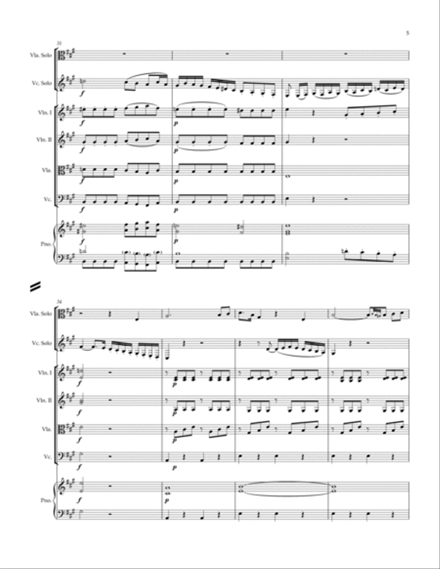 Adagio: Due Soli Strumenti a Corda Small Ensemble scores gallery preview page 5