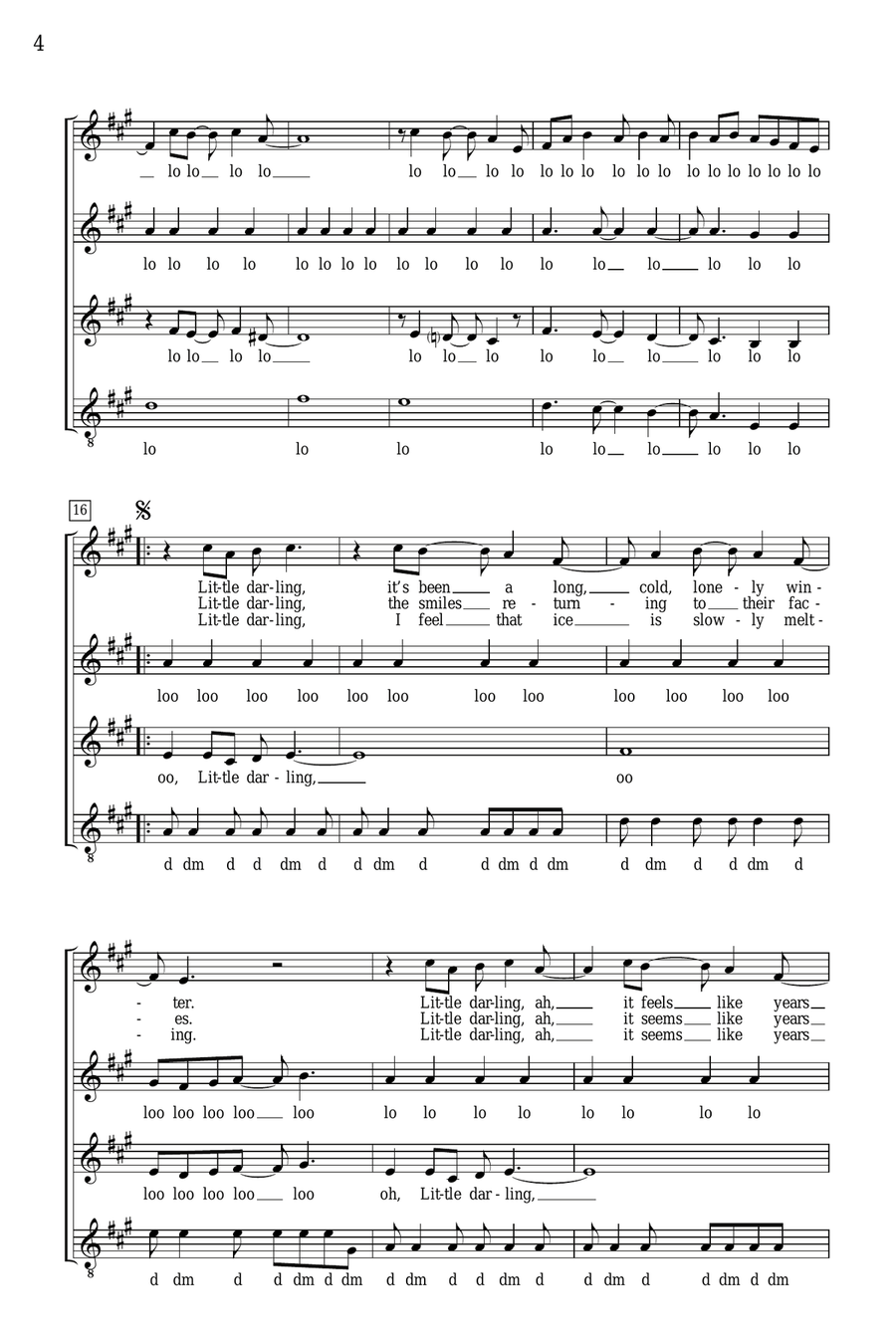 Here Comes The Sun (arr. Deke Sharon) SSA scores gallery preview page 2