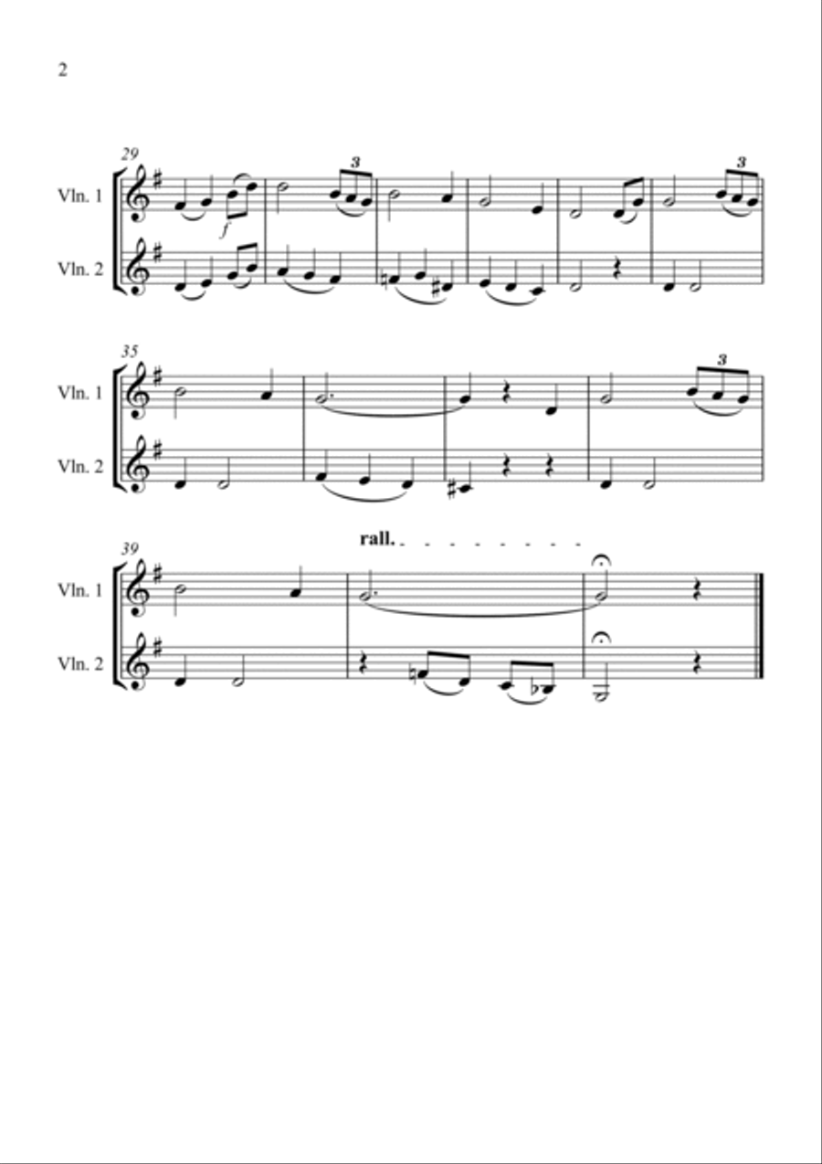 Amazing Grace for Violin Duet Amazing Grace for Violin Duet String Duet scores gallery preview page 2