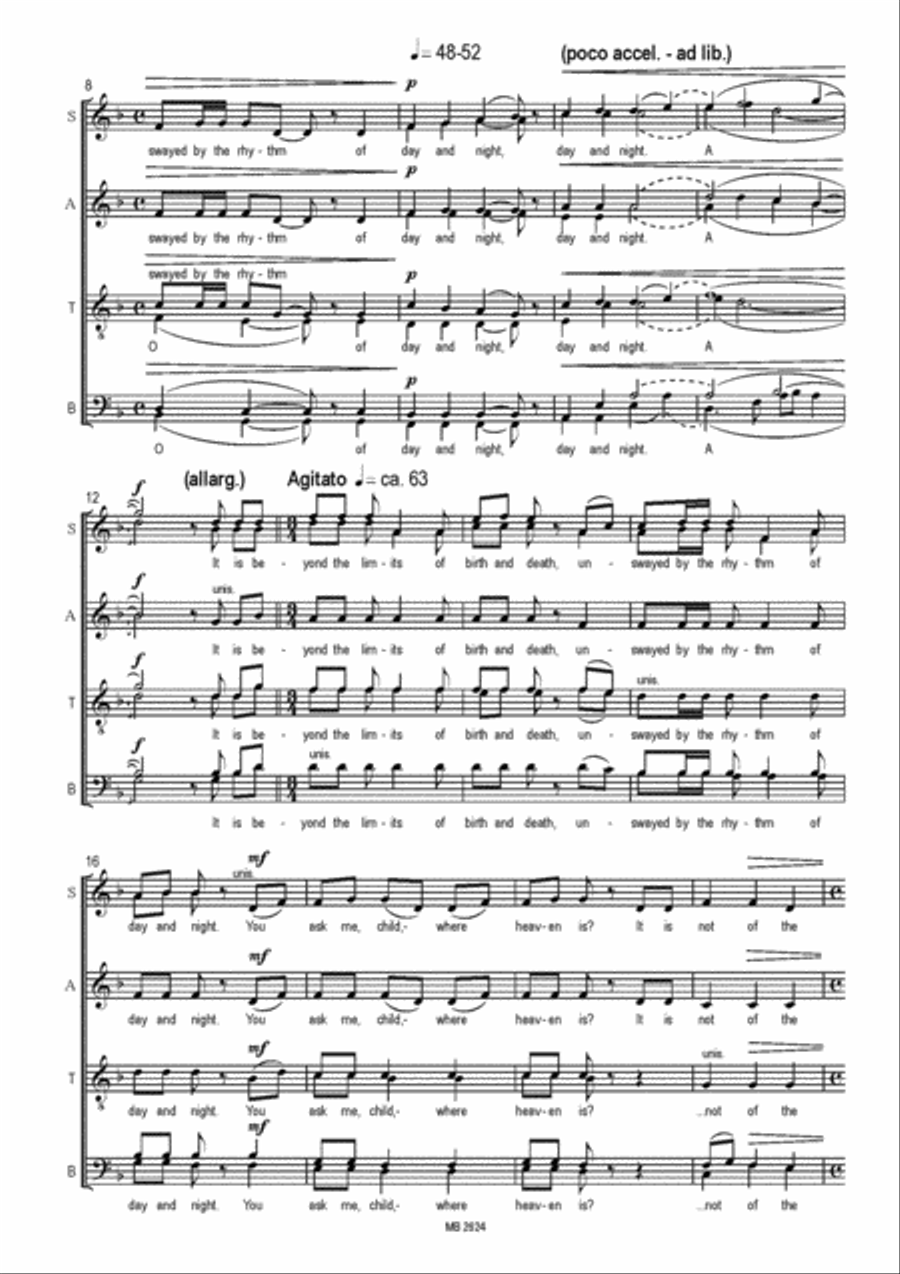 Where is Heaven? for SSAATTBB Choir and Chimes/Handbells ad lib SSAATTBB scores gallery preview page 3