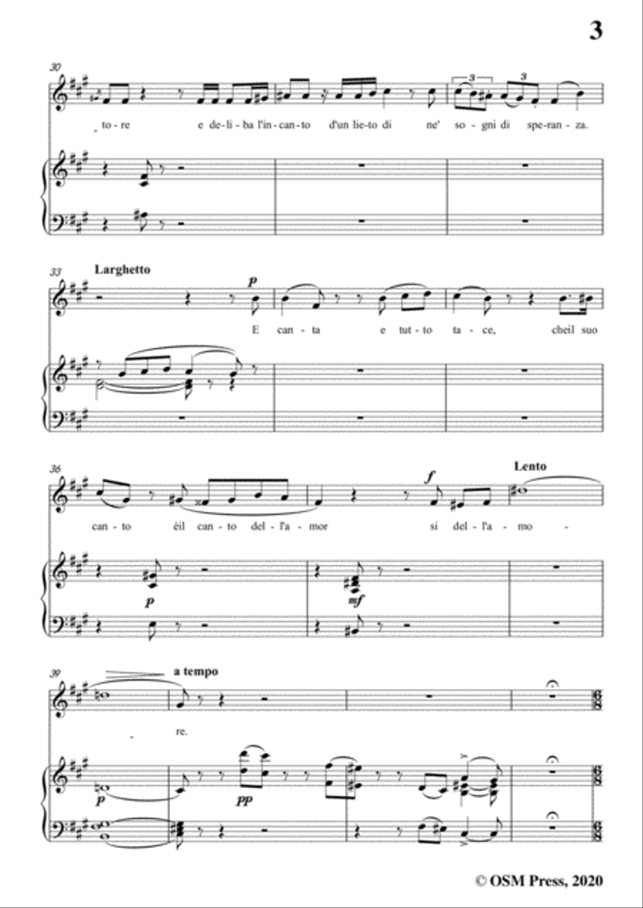 Donizetti-Il pescatore,in a minor,for Voice and Piano Voice Solo scores gallery preview page 5