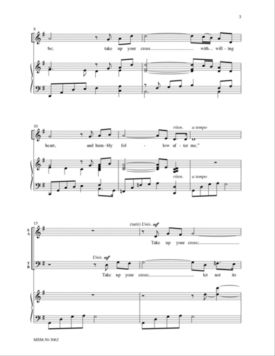 Take Up Your Cross Take Up Your Cross 4-Part scores gallery preview page 3