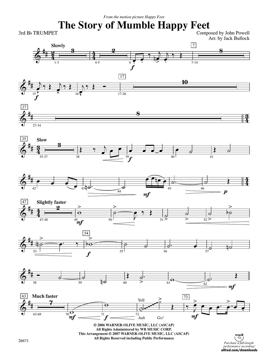 The Story of Mumble Happy Feet: 3rd B-flat Trumpet