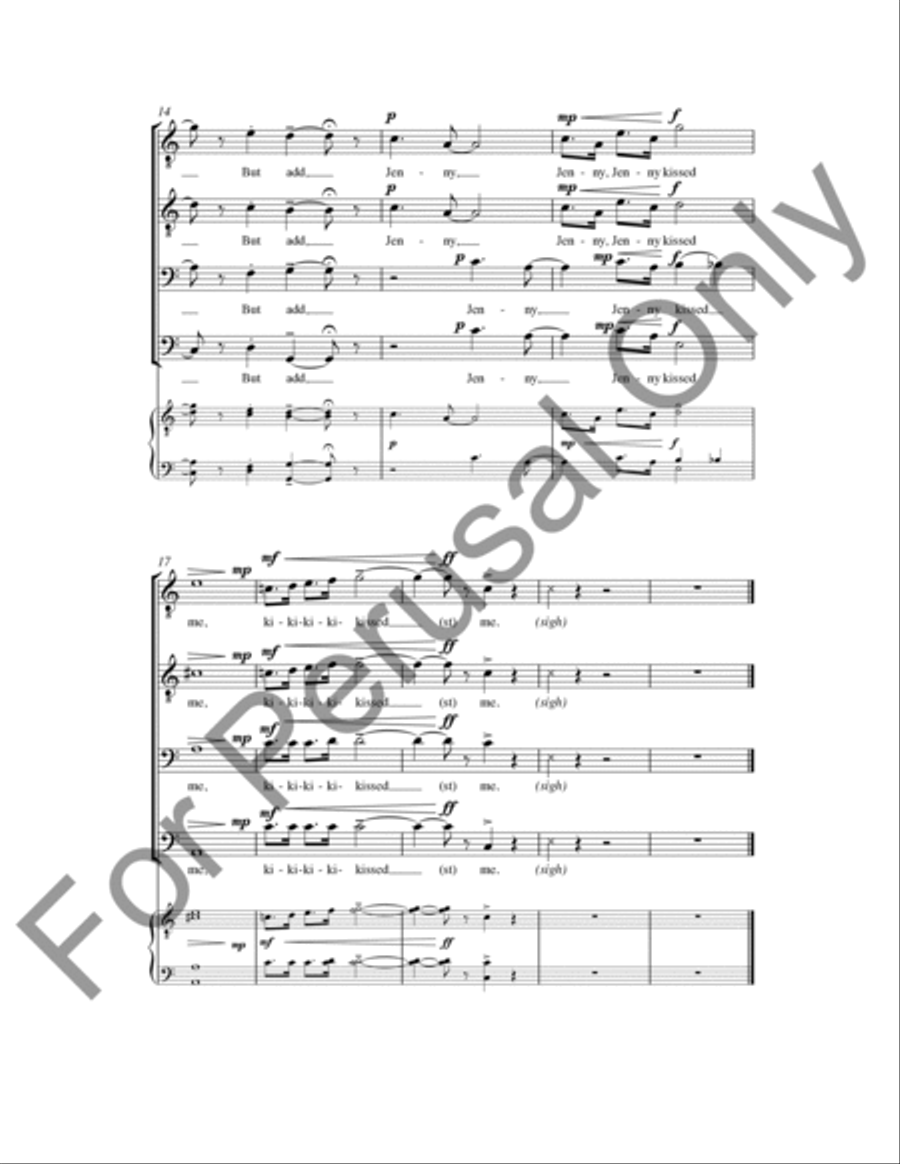 Jenny Kissed Me TTBB scores gallery preview page 4