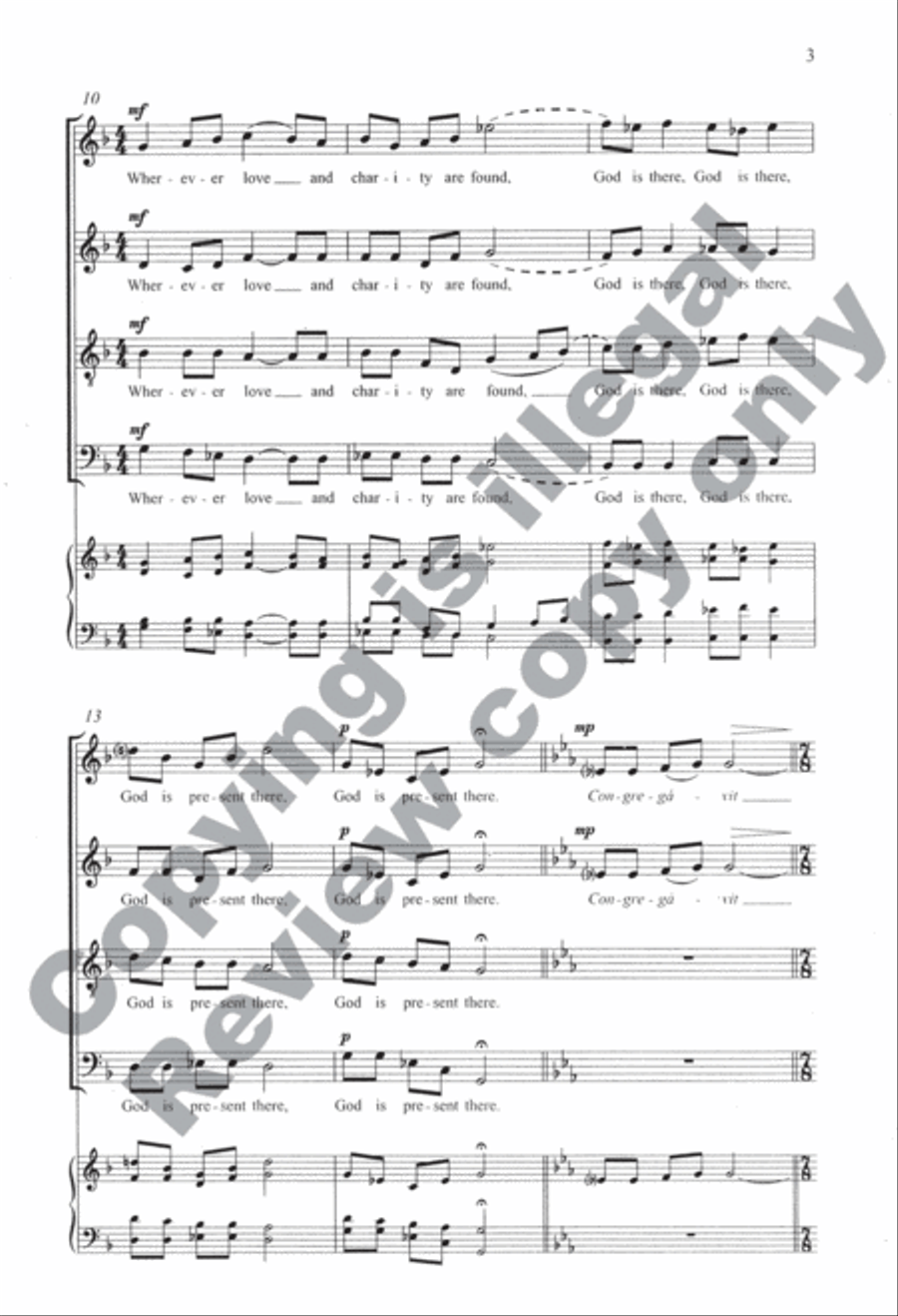 Ubi Caritas Ubi Caritas 4-Part scores gallery preview page 4