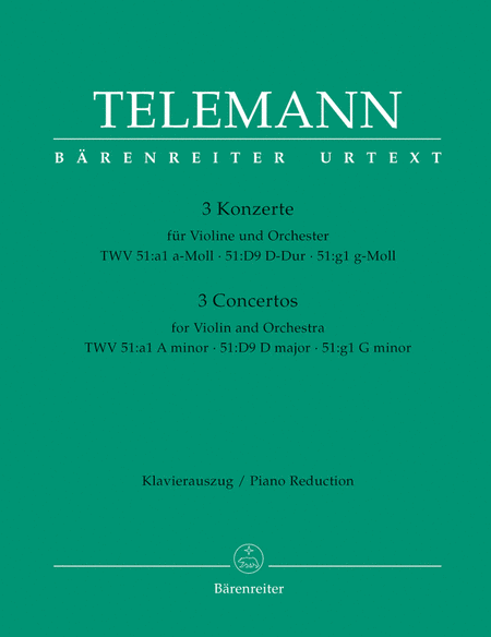 Georg Philipp Telemann: 3 Concertos For Violin