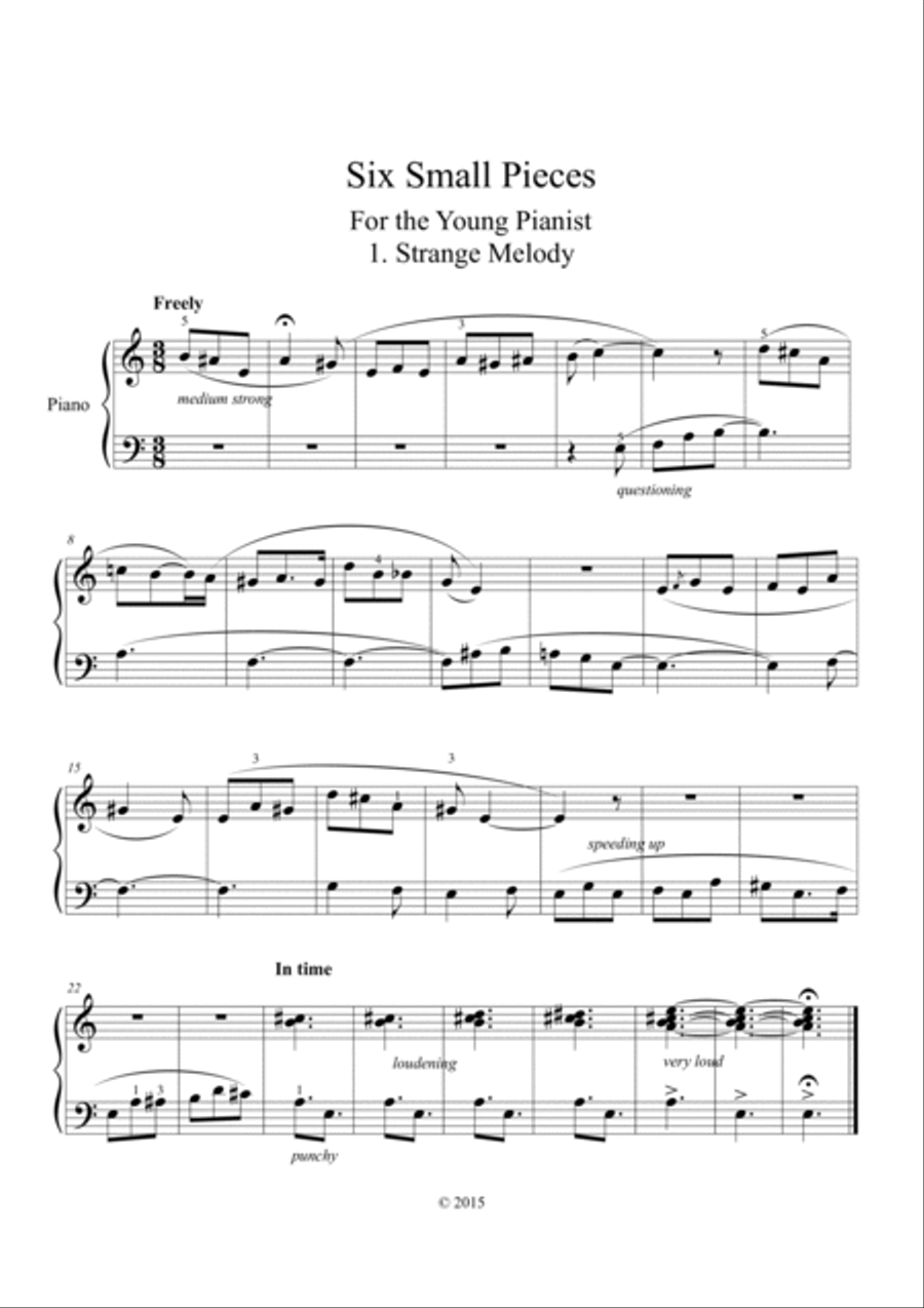 Six Small Pieces for the young pianist Piano Solo scores gallery preview page 3