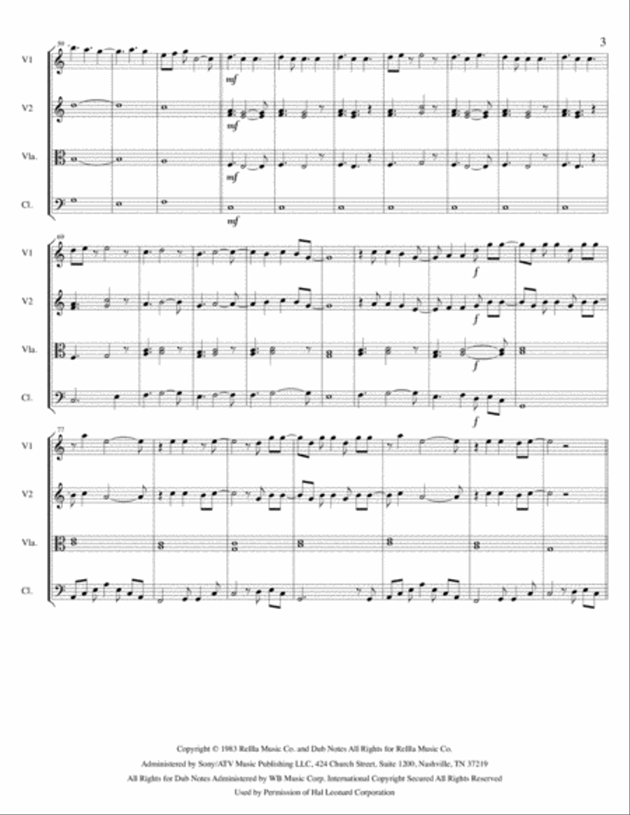 Time After Time String Quartet scores gallery preview page 4