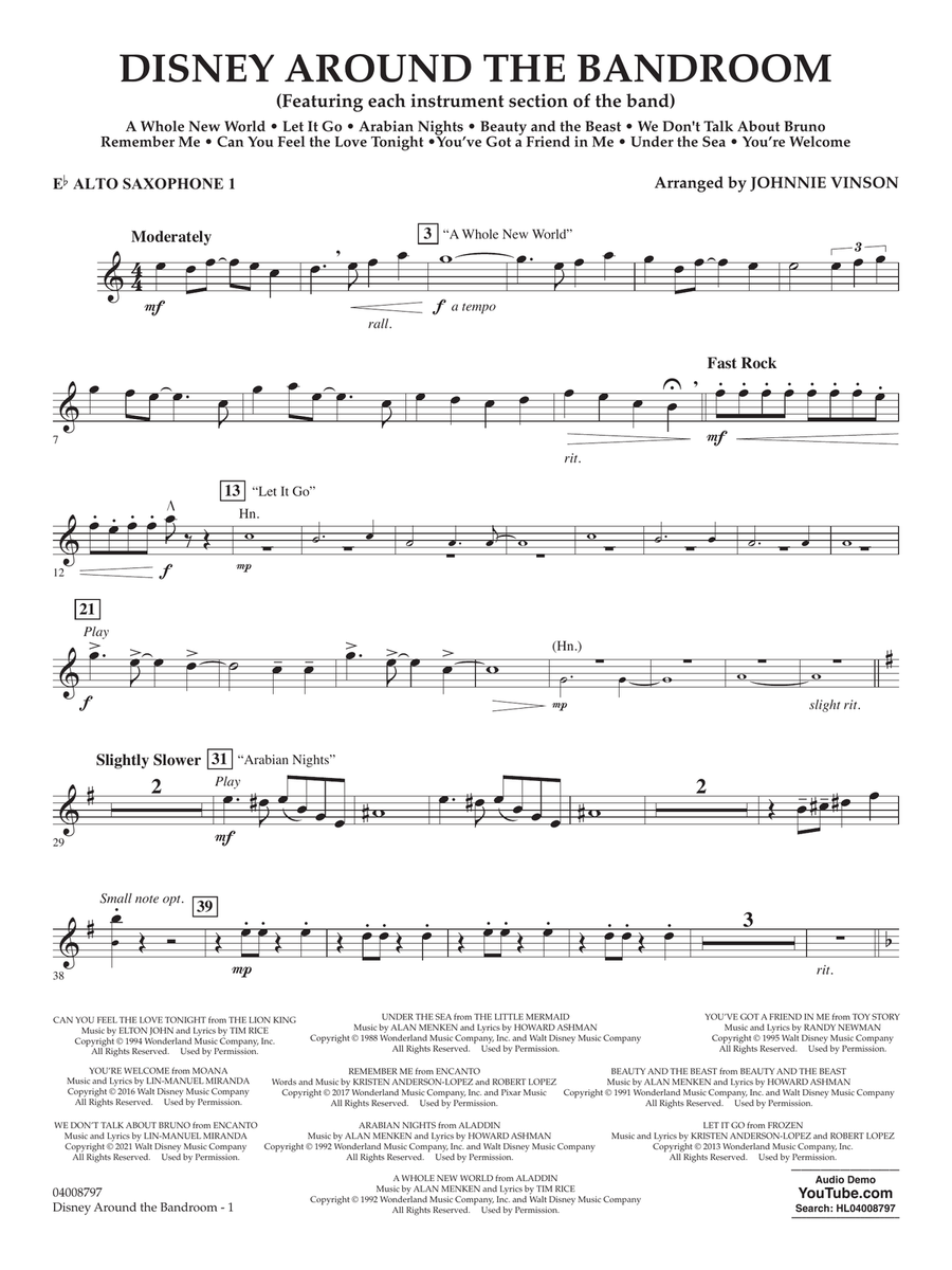 Disney Around the Bandroom - Eb Alto Saxophone 1