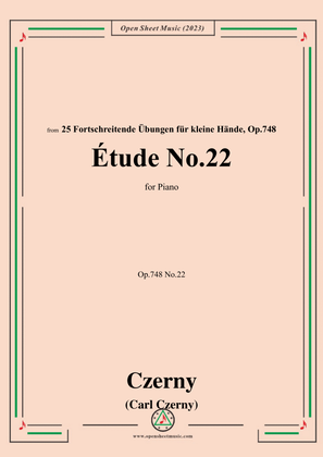 Book cover for C. Czerny-Exercise No.22,Op.748 No.22