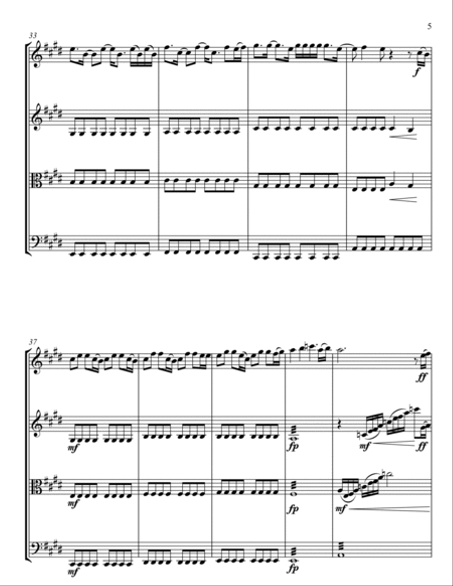 How Far I'll Go String Quartet scores gallery preview page 5