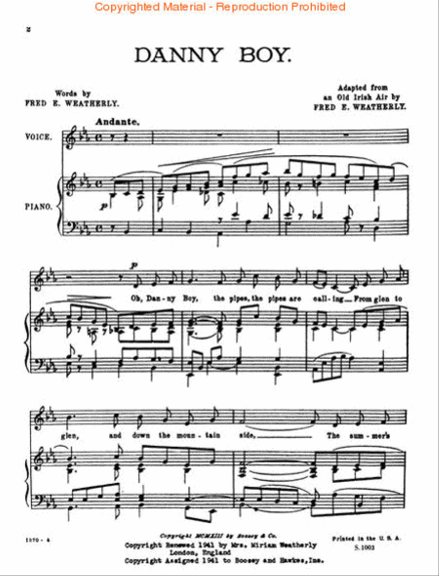 Danny Boy Danny Boy High Voice scores gallery preview page 2