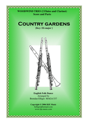 Country Gardens - Woodwind Trio (2 Flute and a Clarinet) Score and Parts PDF