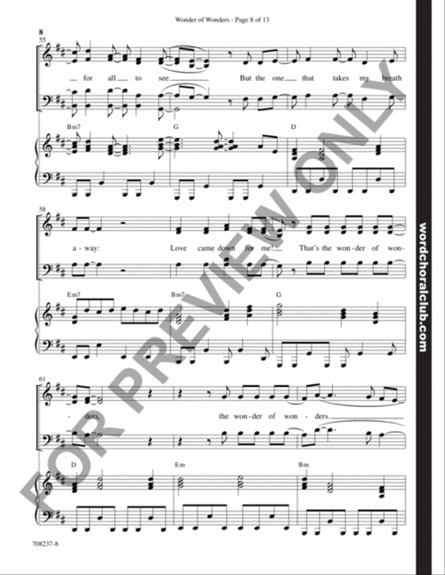 Wonder of Wonders - Anthem 4-Part scores gallery preview page 9