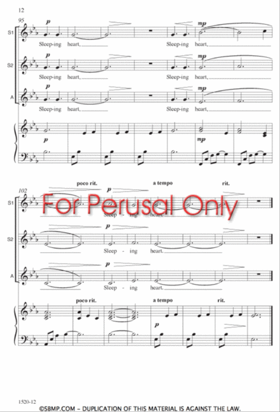 Sleeping Heart - SSA Octavo SSA scores gallery preview page 11