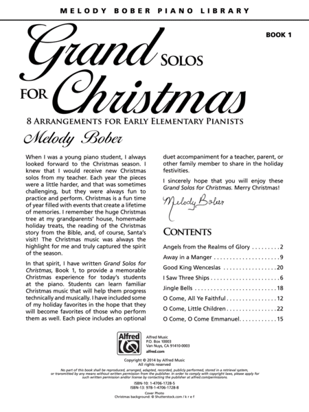 Grand Solos for Christmas, Book 1