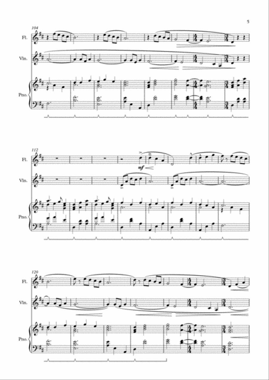 Classical Trio - for Piano, Flute and Violin Flute scores gallery preview page 5