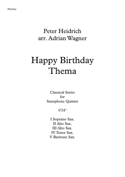 "Happy Birthday Thema" Saxophone Quintet arr. Adrian Wagner image number null