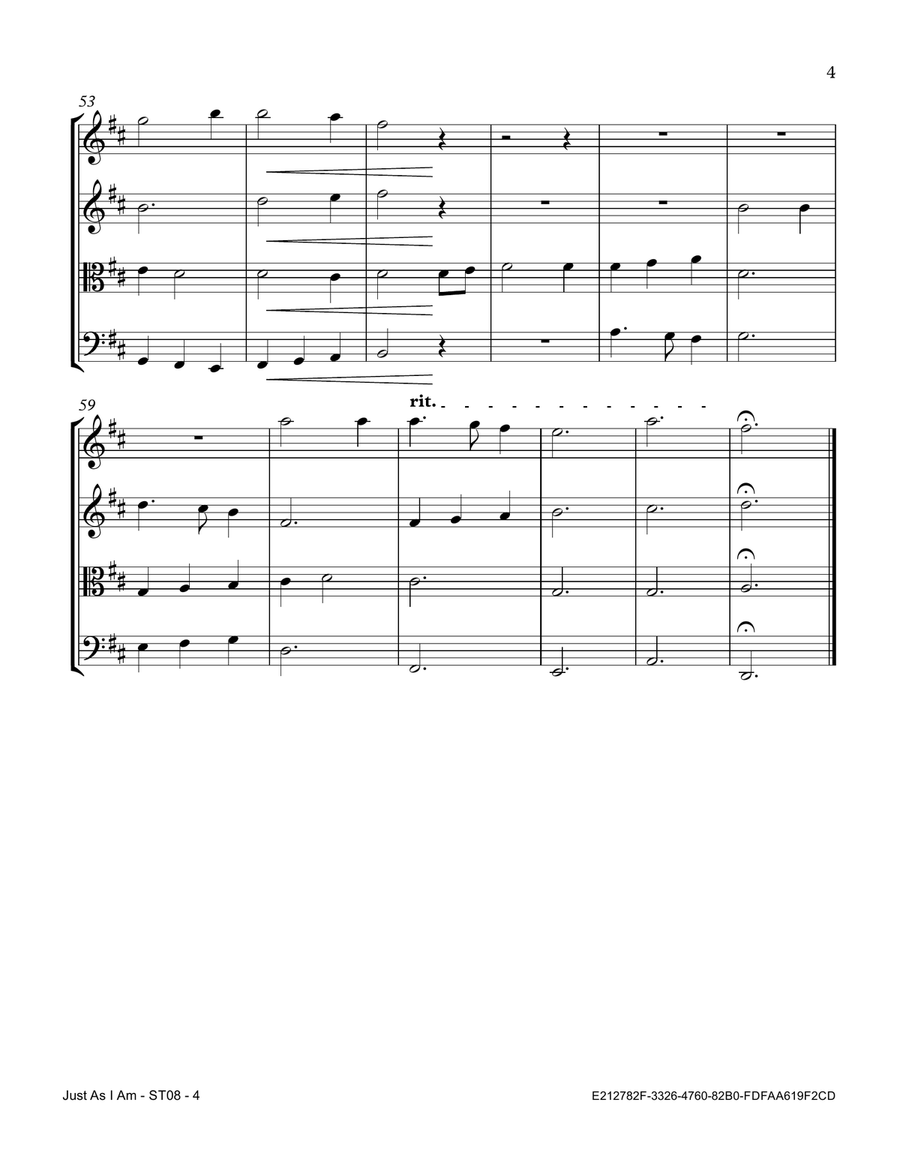 Just As I Am Just As I Am String Quartet scores gallery preview page 5