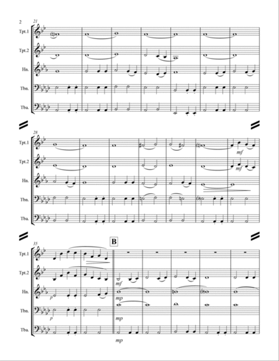 When I Survey the Wondrous Cross (Brass Quintet) Brass Quintet scores gallery preview page 3