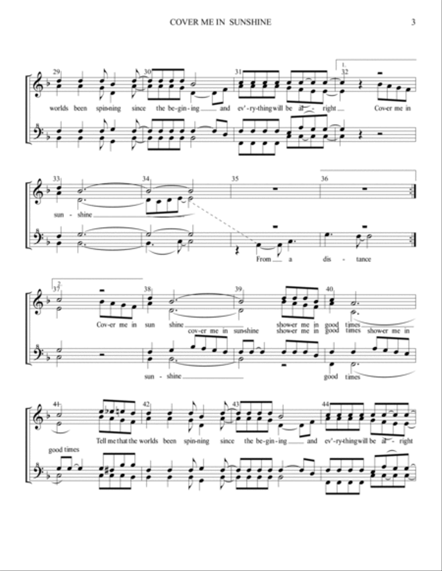 Cover Me In Sunshine Cover Me In Sunshine Small Ensemble scores gallery preview page 3