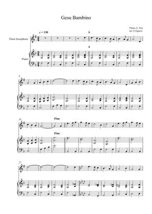 Gesu Bambino (The Infant Jesus), For Tenor Saxophone & Piano