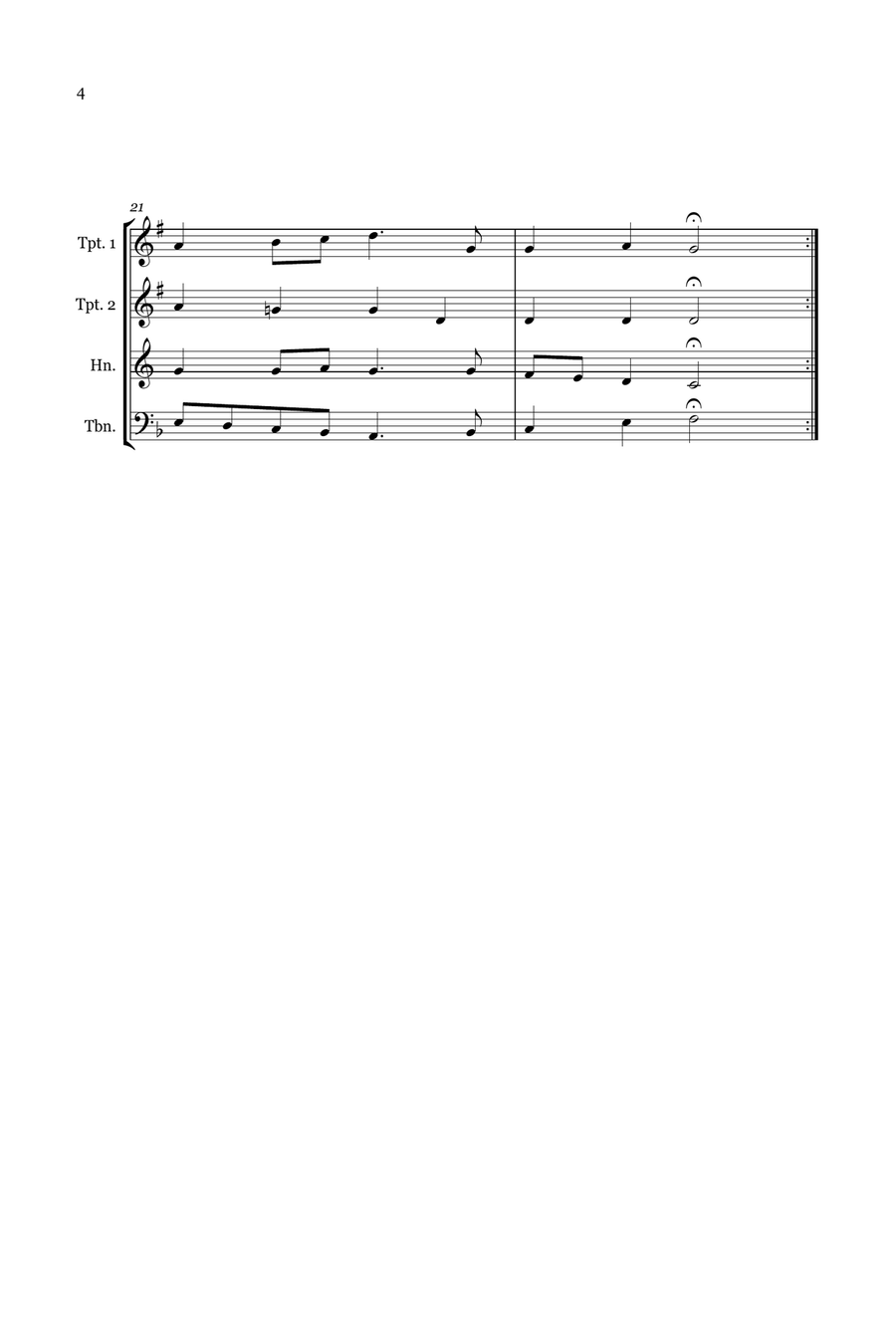 Christmas Carol Selection vol. 2 for brass quartet Brass Quartet scores gallery preview page 4
