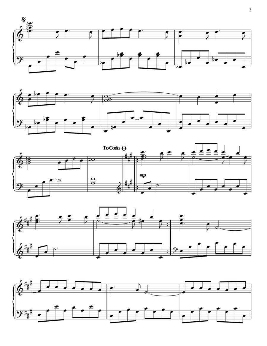 Passing By Piano Solo scores gallery preview page 3