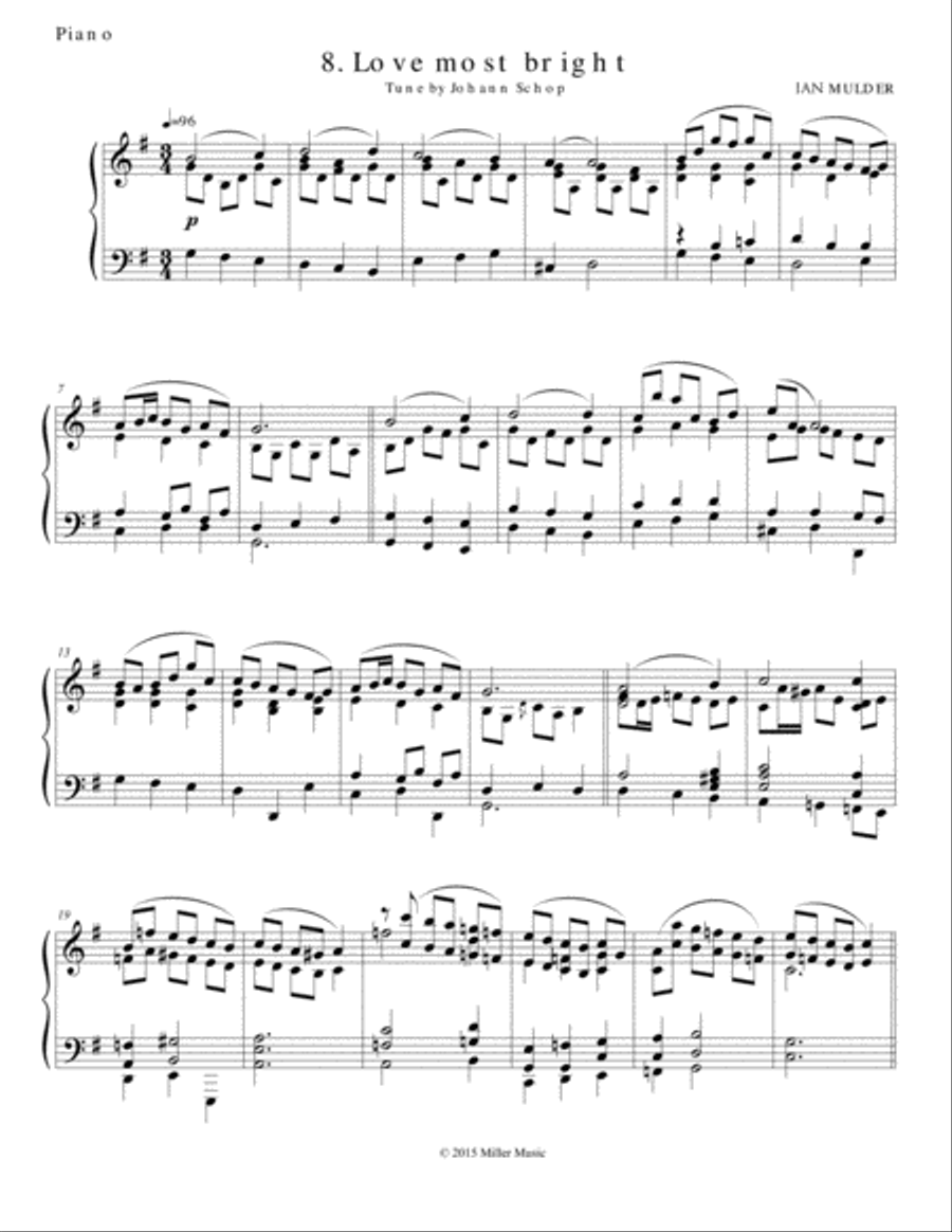Love Most Bright Piano Solo scores gallery preview page 1