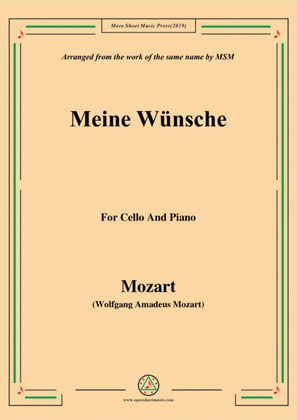 Mozart-Meine wünsche,for Cello and Piano