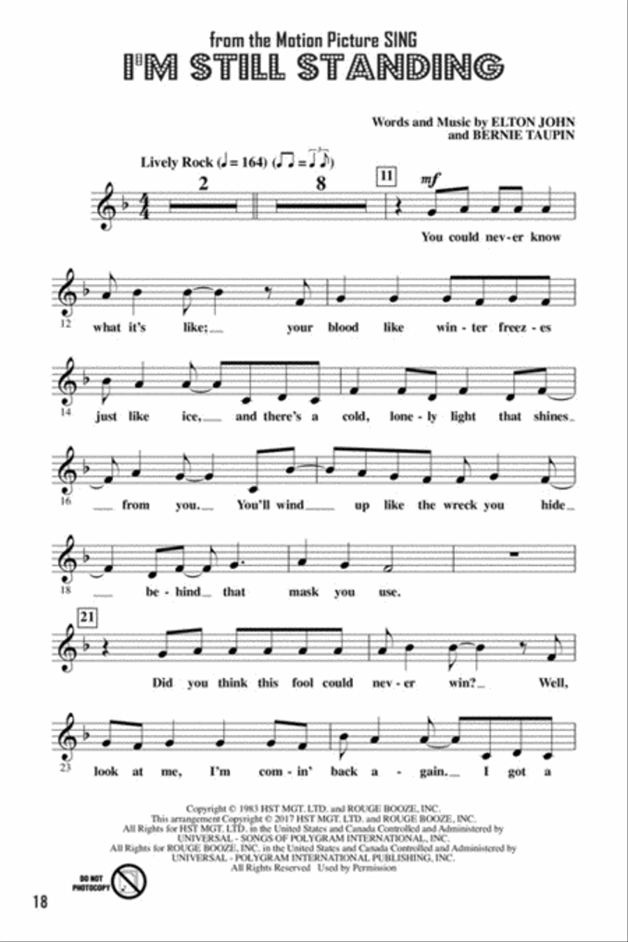 Let's All Sing Songs from the Motion Picture SING Choir scores gallery preview page 5