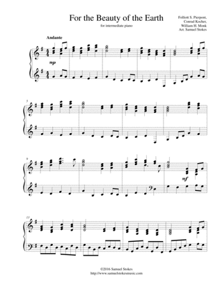 For the Beauty of the Earth - for intermediate piano