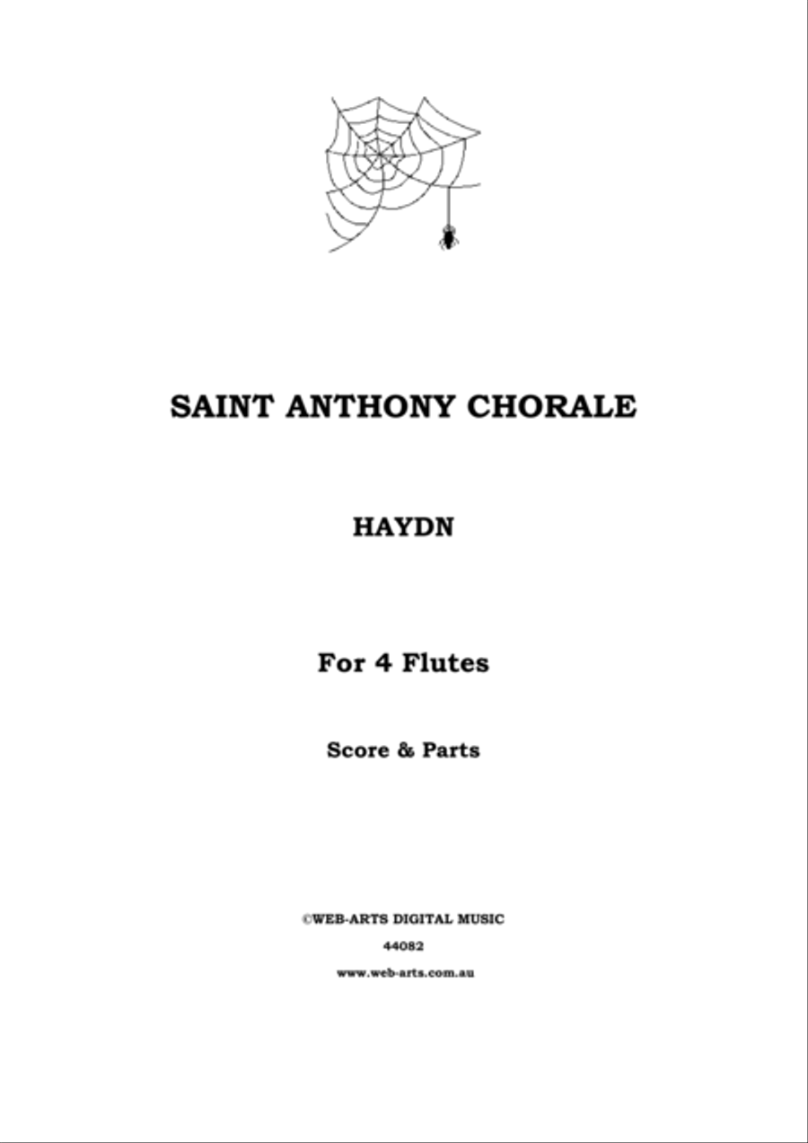 SAINT ANTHONY CHORALE for 4 flutes - BRAHMS Flute Quartet scores gallery preview page 1