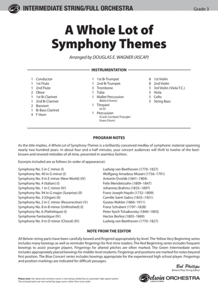 A Whole Lot of Symphony Themes: Score
