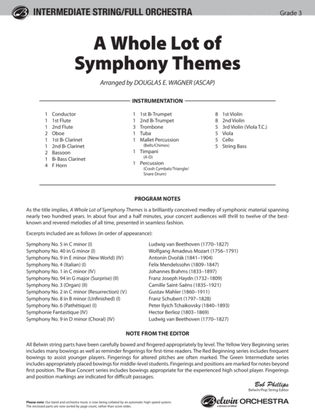 Book cover for A Whole Lot of Symphony Themes: Score