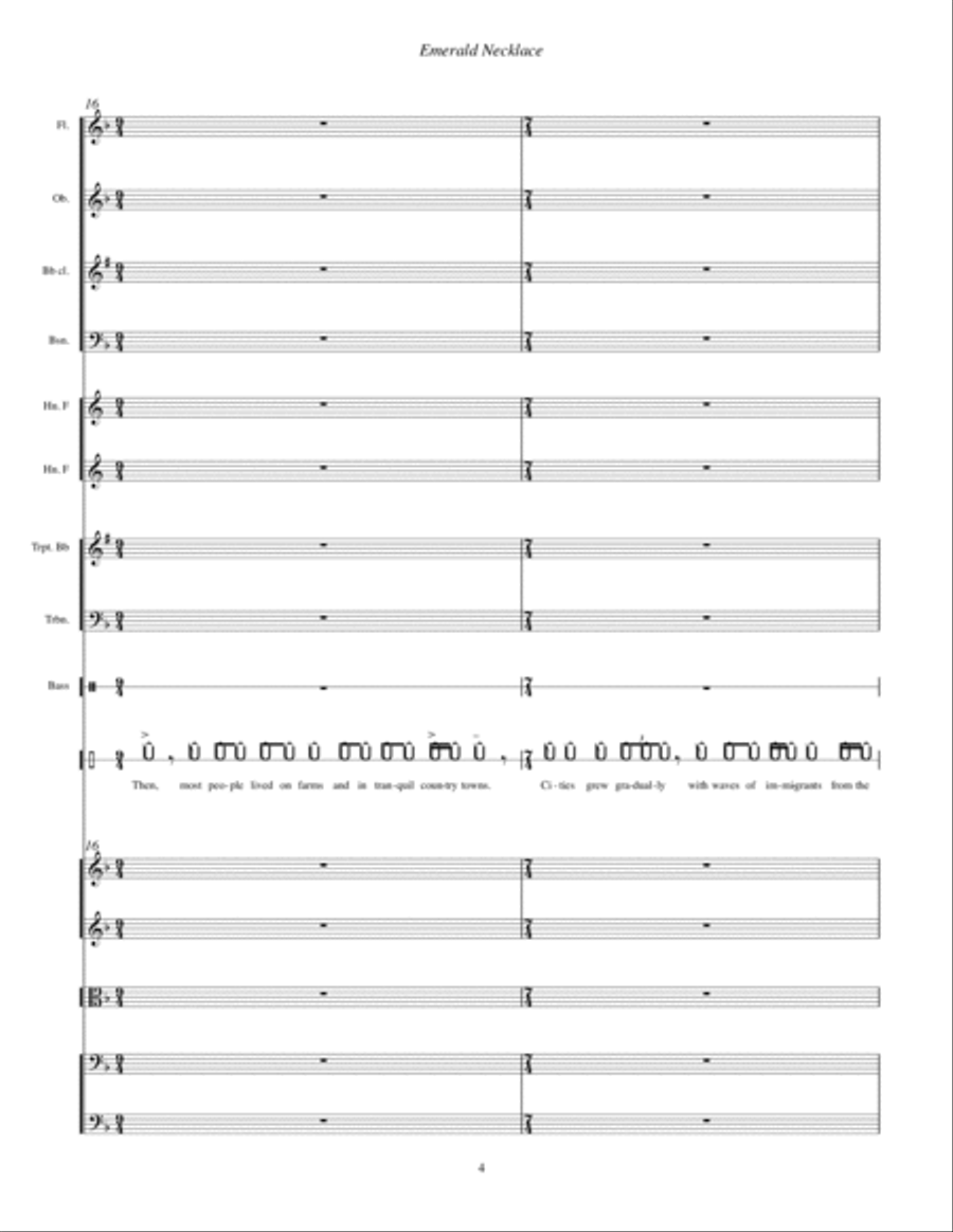 Emerald Necklace ... The Story of Frederick Law Olmsted (2009) for narrator and orchestra Large Ensemble scores gallery preview page 6