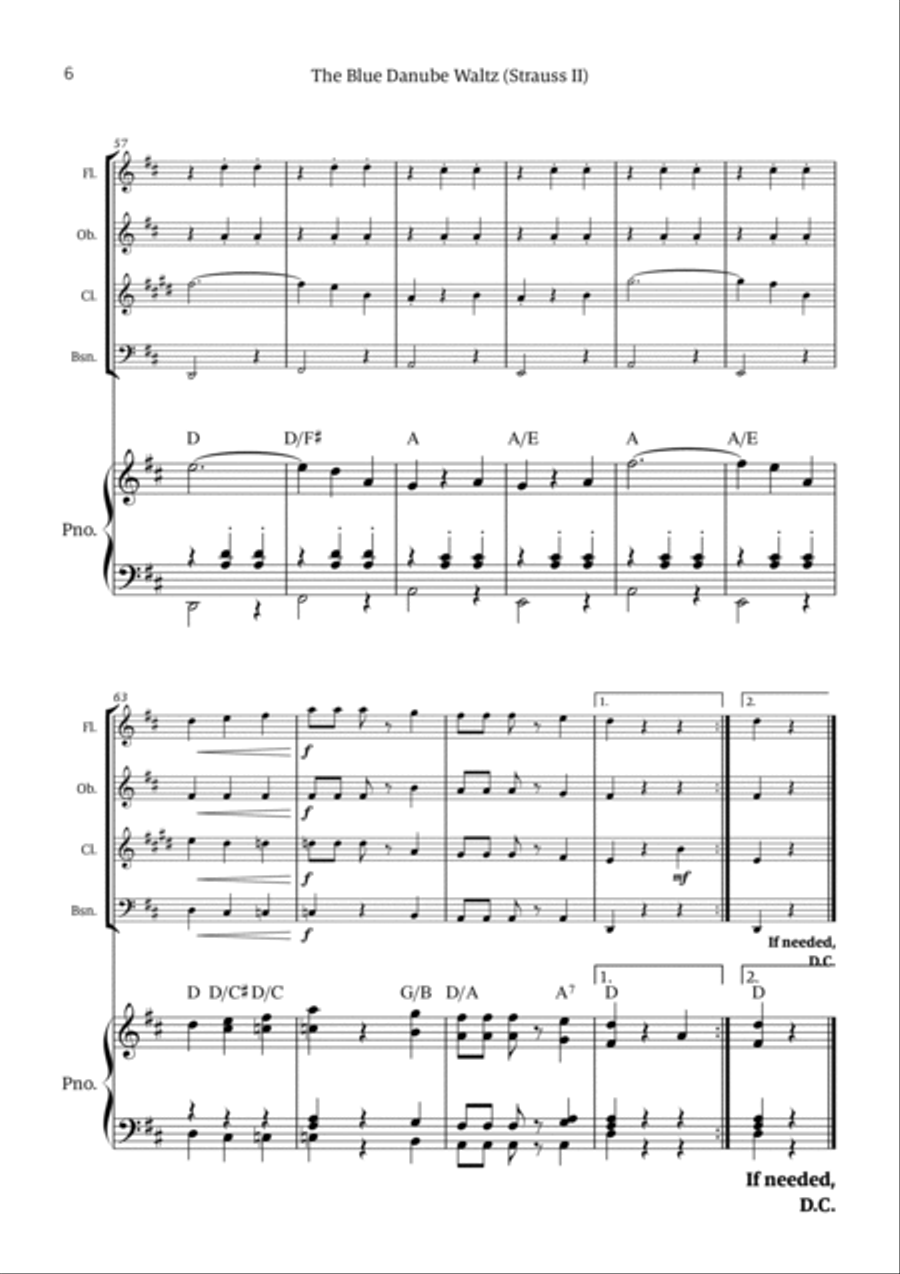 The Blue Danube Waltz Chamber Music scores gallery preview page 6