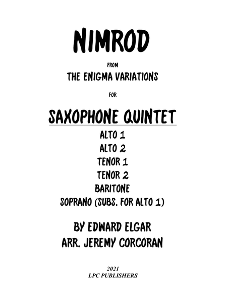 Nimrod from the Enigma Variations for Saxophone Quintet image number null