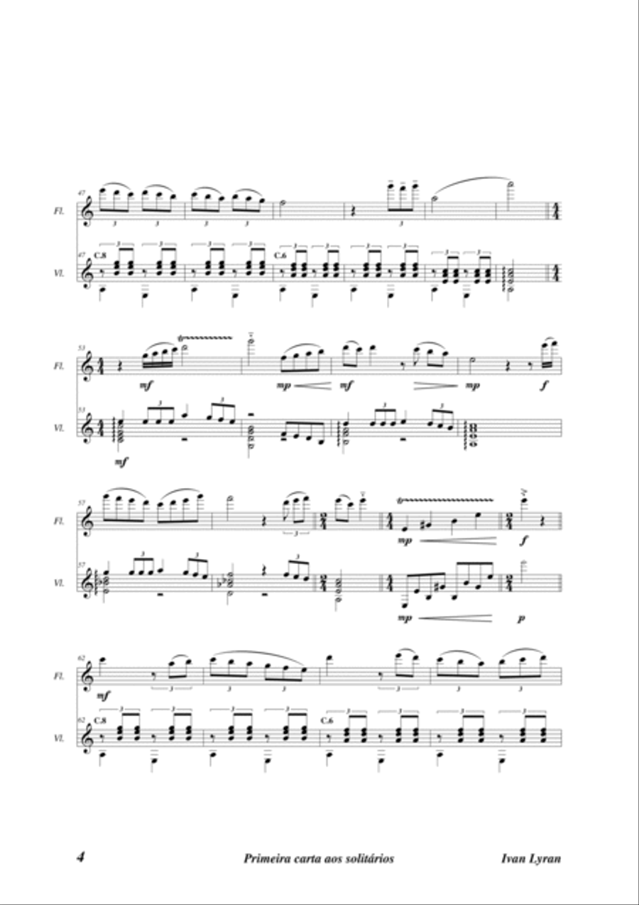 Primeira carta aos solitários Opus 17 Flute scores gallery preview page 5