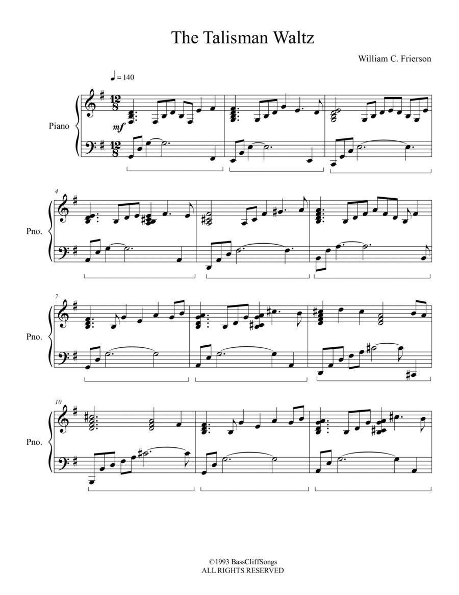 The Talisman Waltz Piano Solo scores gallery preview page 1
