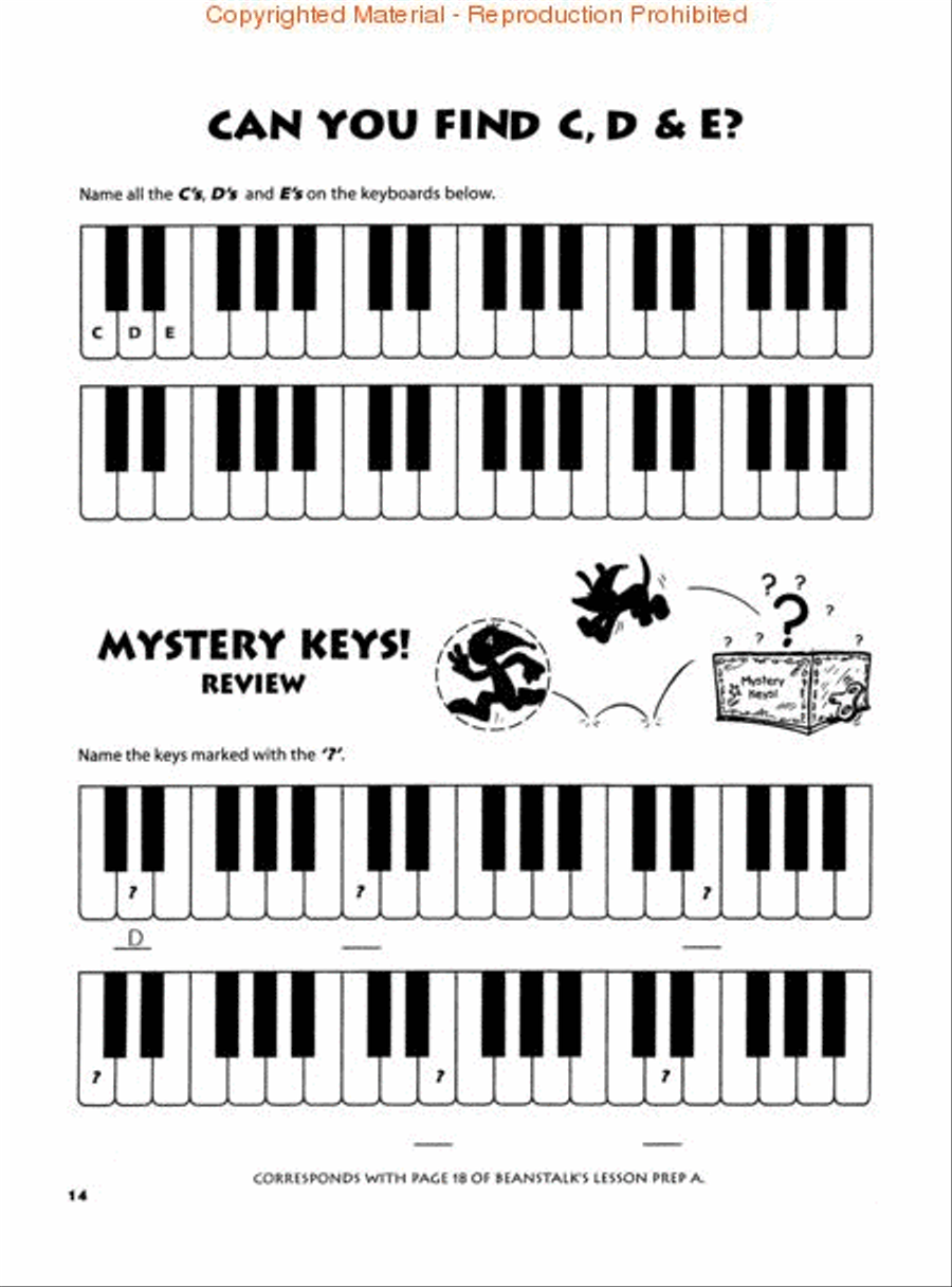 Beanstalk's Basics for Piano - Theory Book, Prep Level A